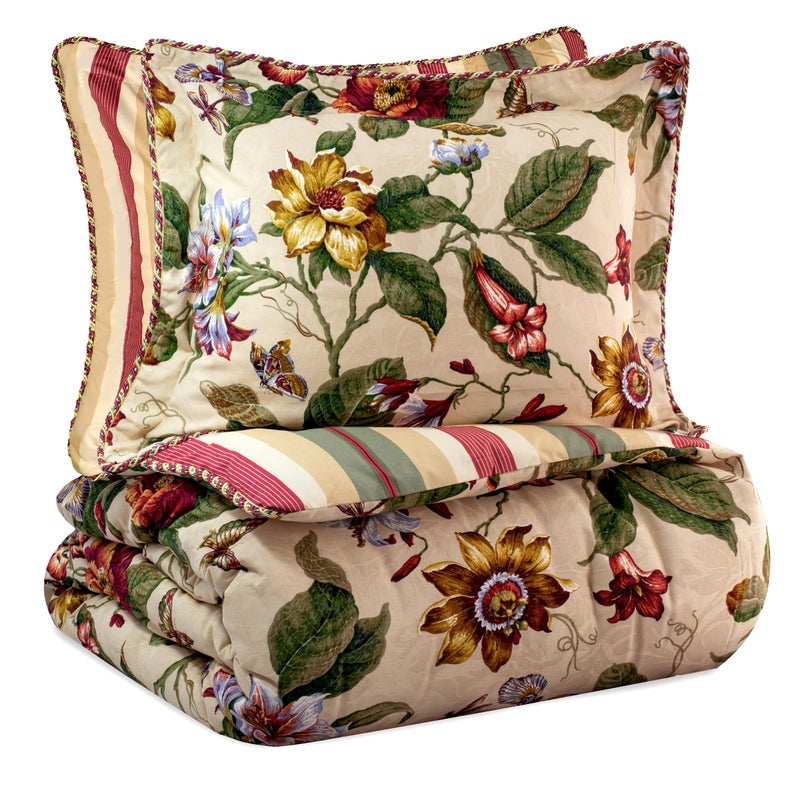 Waverly Laurel Spring 3-Piece Quilt Set â€“ Full/Queen - 100% Cotton Lightweight Bedding in Parchment - Image 4